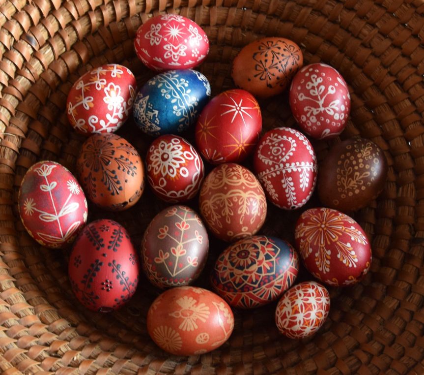 Výstava kraslic Miloslavy Gregorové